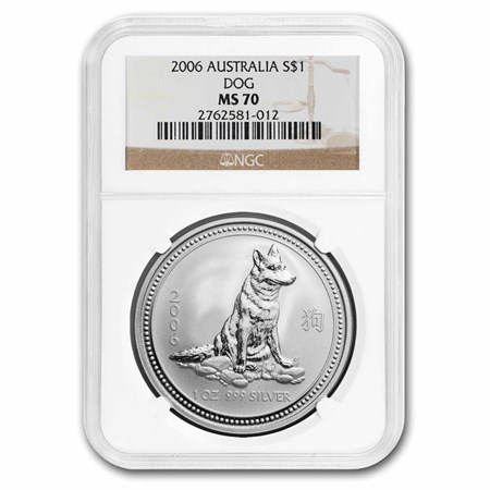 Buy 2006 Australia 1 oz Silver Year of the Dog MS-70 NGC | APMEX