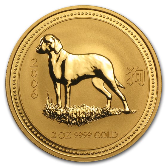 2006 Australia 2 oz Gold Lunar Dog BU (Series I) 2006 Australia 2 oz Gold Lunar Dog BU (Series I)