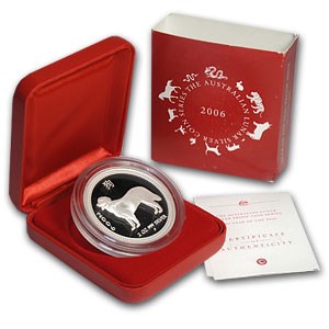 2006 Australia 2 oz Silver Year of the Dog Proof (w/Box & COA) 2006 Australia 2 oz Silver Year of the Dog Proof (w/Box & COA)