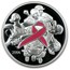 2006 Canada 1 oz Silver $5 Pink Ribbon Enamel Proof