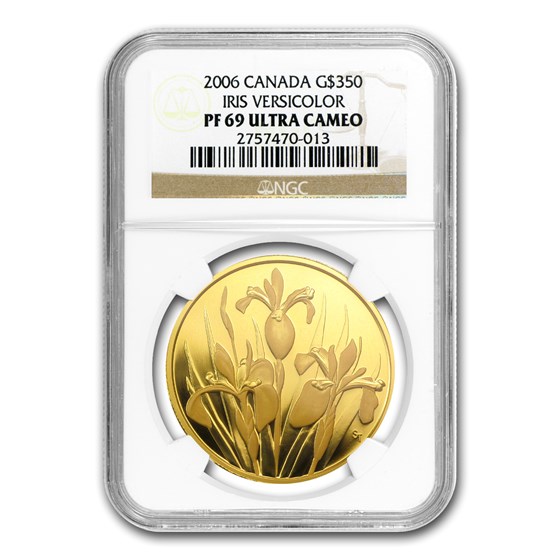 2006 Canada Gold $350 Iris Versicolor .99999 PF-69 NGC 2006 Canada Gold $350 Iris Versicolor .99999 PF-69 NGC