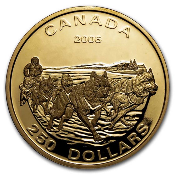 2006 Canada Proof Gold $250 Dog Sled Team (No Outer Box) 2006 Canada Proof Gold $250 Dog Sled Team (No Outer Box)