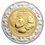 2006 China 1/2 oz Gold Bimetallic Panda Lunar Dog Proof