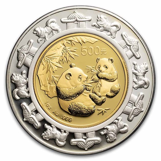 2006 China 1 oz Gold Bimetallic Panda Lunar Dog Proof 2006 China 1 oz Gold Bimetallic Panda Lunar Dog Proof