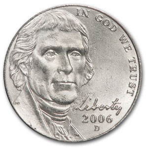 2006-D Jefferson Nickel BU (Return to Monticello Design) 2006-D Jefferson Nickel BU (Return to Monticello Design)
