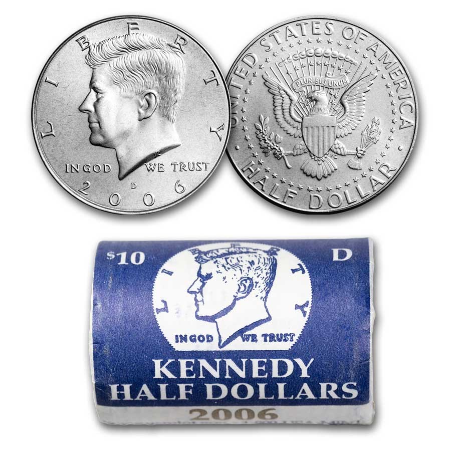 2006-D Kennedy Half Dollar 20-Coin Mint Roll BU (Mint Wrapped)