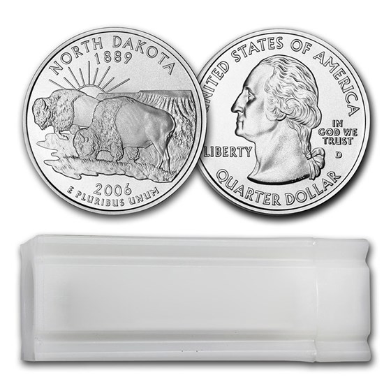 2006-D North Dakota Statehood Quarter 40-Coin Roll BU