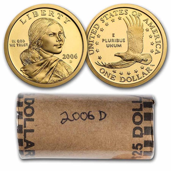 2006-D Sacagawea Dollar (25-Coin Mint Roll) 2006-D Sacagawea Dollar (25-Coin Mint Roll)