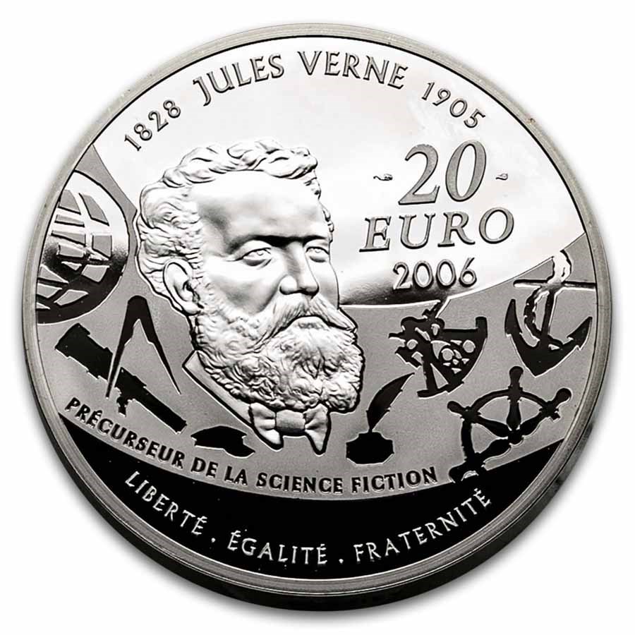2006 France Silver €20 Jules Verne Proof (Center of the Earth)