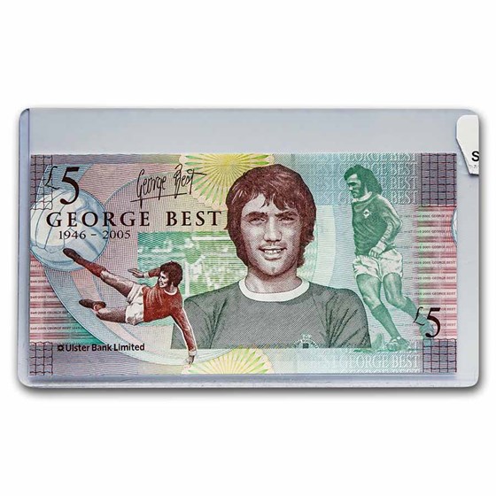 2006 Ireland 5 Pounds Banknote: George Best Unc 2006 Ireland 5 Pounds Banknote: George Best Unc