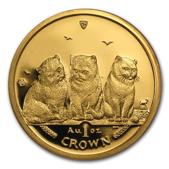 2006 Isle of Man 1 oz Gold Exotic Shorthair Kittens Cat BU 2006 Isle of Man 1 oz Gold Exotic Shorthair Kittens Cat BU