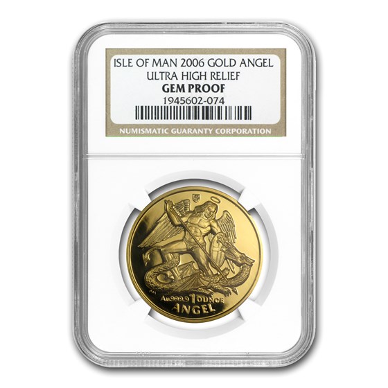 2006 Isle of Man 1 oz Proof Gold Angel UHR Gem Proof NGC 2006 Isle of Man 1 oz Proof Gold Angel UHR Gem Proof NGC