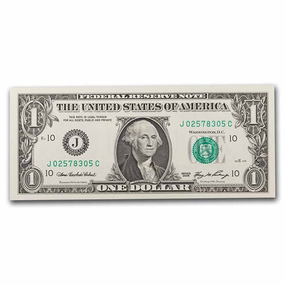 2006 (J-Kansas City) $1.00 FRN CU (Fr#1933-J) 2006 (J-Kansas City) $1.00 FRN CU (Fr#1933-J)