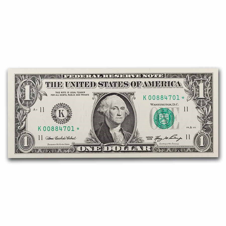 2006* (K-Dallas) $1.00 FRN CU (Fr#1933-K*) Star Note!