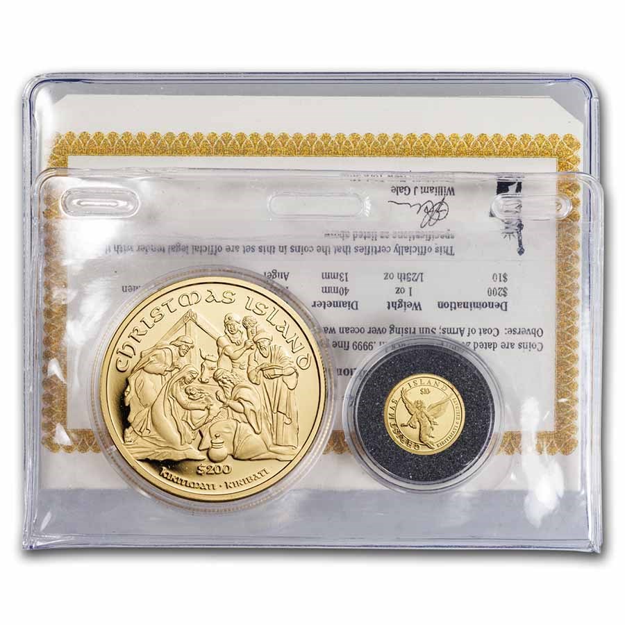 2006 Kiribati 2-Coin Gold Christmas Proof Set (AGW 1.04)