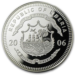 2006 Liberia Silver $20 US Constitution Proof