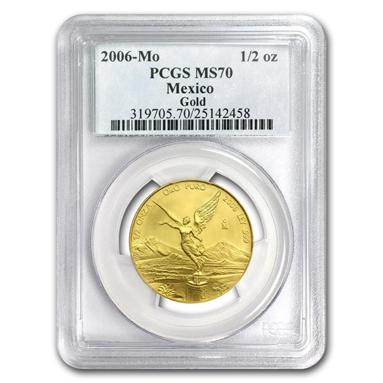 2006 Mexico 1/2 oz Gold Libertad MS-70 PCGS 2006 Mexico 1/2 oz Gold Libertad MS-70 PCGS