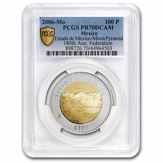 2006 Mexico Proof Gold 100 Pesos Moon Pyramid PR-70 PCGS 2006 Mexico Proof Gold 100 Pesos Moon Pyramid PR-70 PCGS