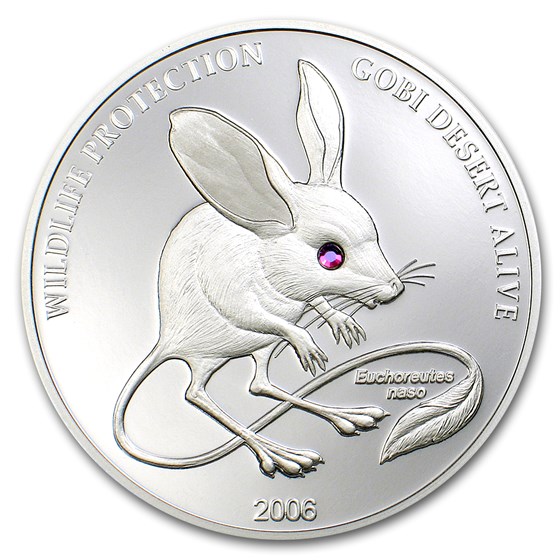 2006 Mongolia Silver 500 Togrog Long-eared Jerboa 2006 Mongolia Silver 500 Togrog Long-eared Jerboa