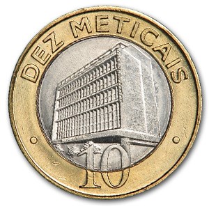 2006 Mozambique Bimetal 10 Meticais Building BU 2006 Mozambique Bimetal 10 Meticais Building BU