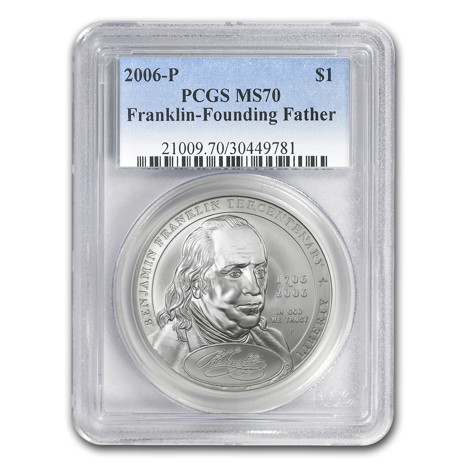 Buy 2006-P Ben Franklin Founding Father $1 Silver Commem MS-70