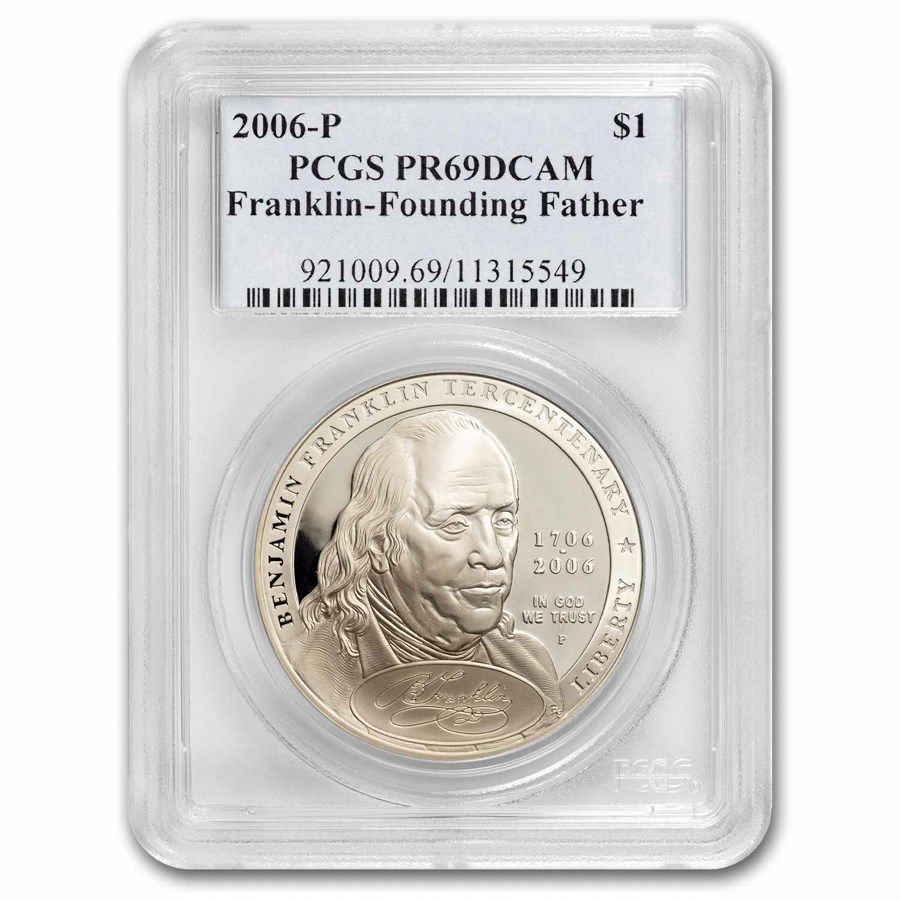 2006-P Ben Franklin Founding Father $1 Silver Commem PR-69 PCGS