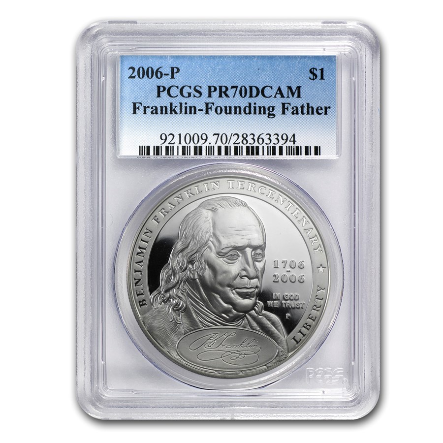 2006-P Ben Franklin Founding Father $1 Silver Commem PR-70 PCGS