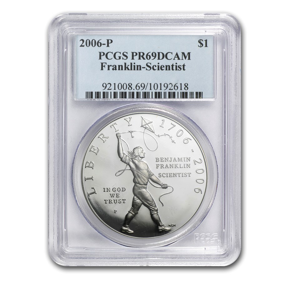 2006-P Ben Franklin Scientist $1 Silver Commem PR-69 PCGS