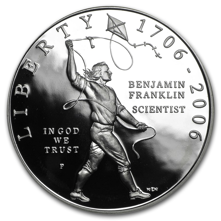 2006-P Ben Franklin Scientist $1 Silver Commem Prf (w/Box & COA)