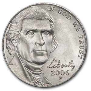 2006-P Jefferson Nickel BU (Return to Monticello Design) 2006-P Jefferson Nickel BU (Return to Monticello Design)