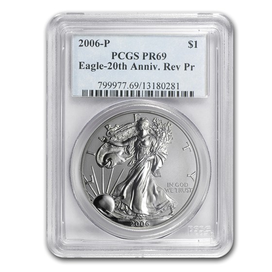 2006-P Reverse Proof Silver Eagle PR-69 PCGS (20th Anniv) 2006-P Reverse Proof Silver Eagle PR-69 PCGS (20th Anniv)