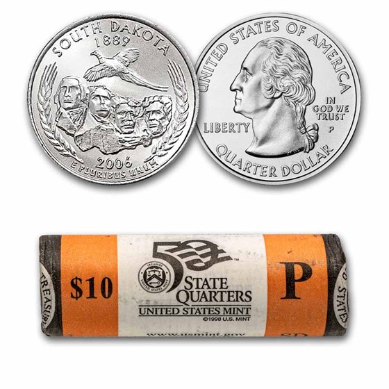 2006-P South Dakota State Quarter 40-Coin Roll BU (Mint Wrapped) 2006-P South Dakota State Quarter 40-Coin Roll BU (Mint Wrapped)