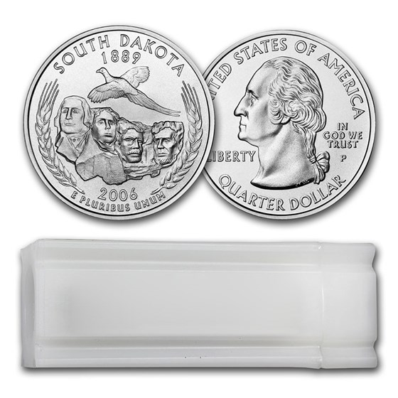 2006-P South Dakota Statehood Quarter 40-Coin Roll BU 2006-P South Dakota Statehood Quarter 40-Coin Roll BU