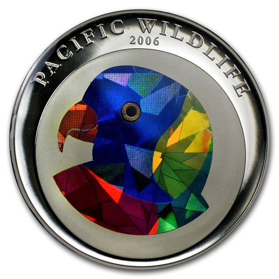 2006 Palau Proof Silver $5 Pacific Wildlife Rainbow Lorikett 2006 Palau Proof Silver $5 Pacific Wildlife Rainbow Lorikett