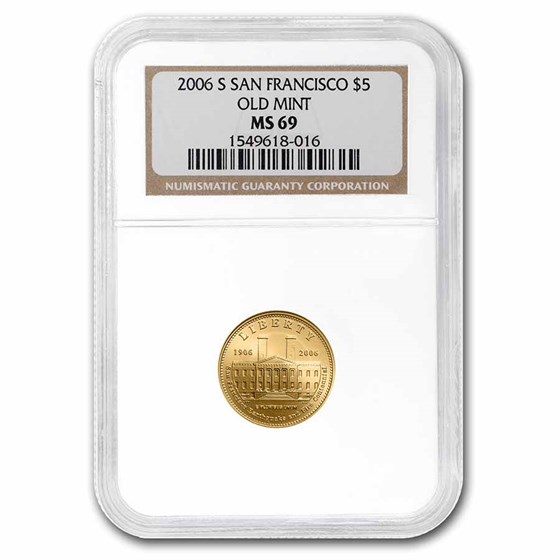 2006-S Gold $5 Commem San Francisco Old Mint MS-69 NGC 2006-S Gold $5 Commem San Francisco Old Mint MS-69 NGC