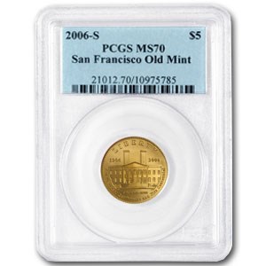 2006-S Gold $5 Commem San Francisco Old Mint MS-70 PCGS 2006-S Gold $5 Commem San Francisco Old Mint MS-70 PCGS