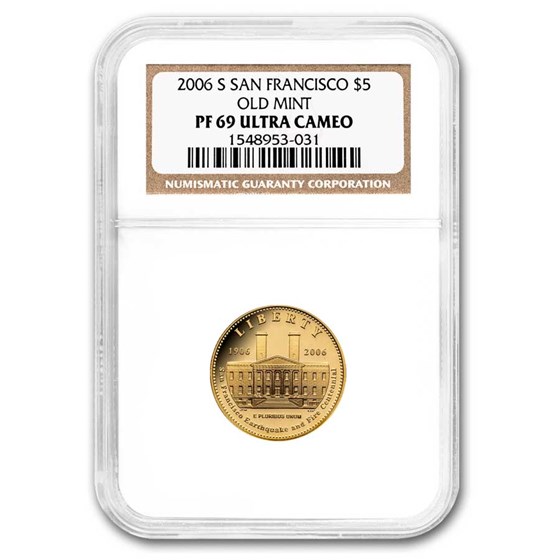 2006-S Gold $5 Commem San Francisco Old Mint PF-69 NGC 2006-S Gold $5 Commem San Francisco Old Mint PF-69 NGC