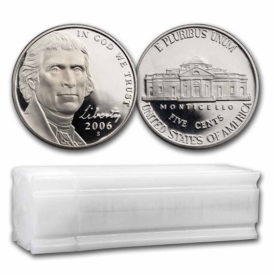 2006-S Jefferson Nickel 40-Coin Roll Proof 2006-S Jefferson Nickel 40-Coin Roll Proof