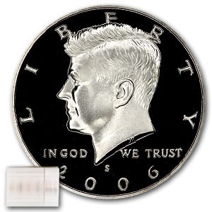 2006-S Kennedy Half Dollar 20-Coin Roll Proof 2006-S Kennedy Half Dollar 20-Coin Roll Proof
