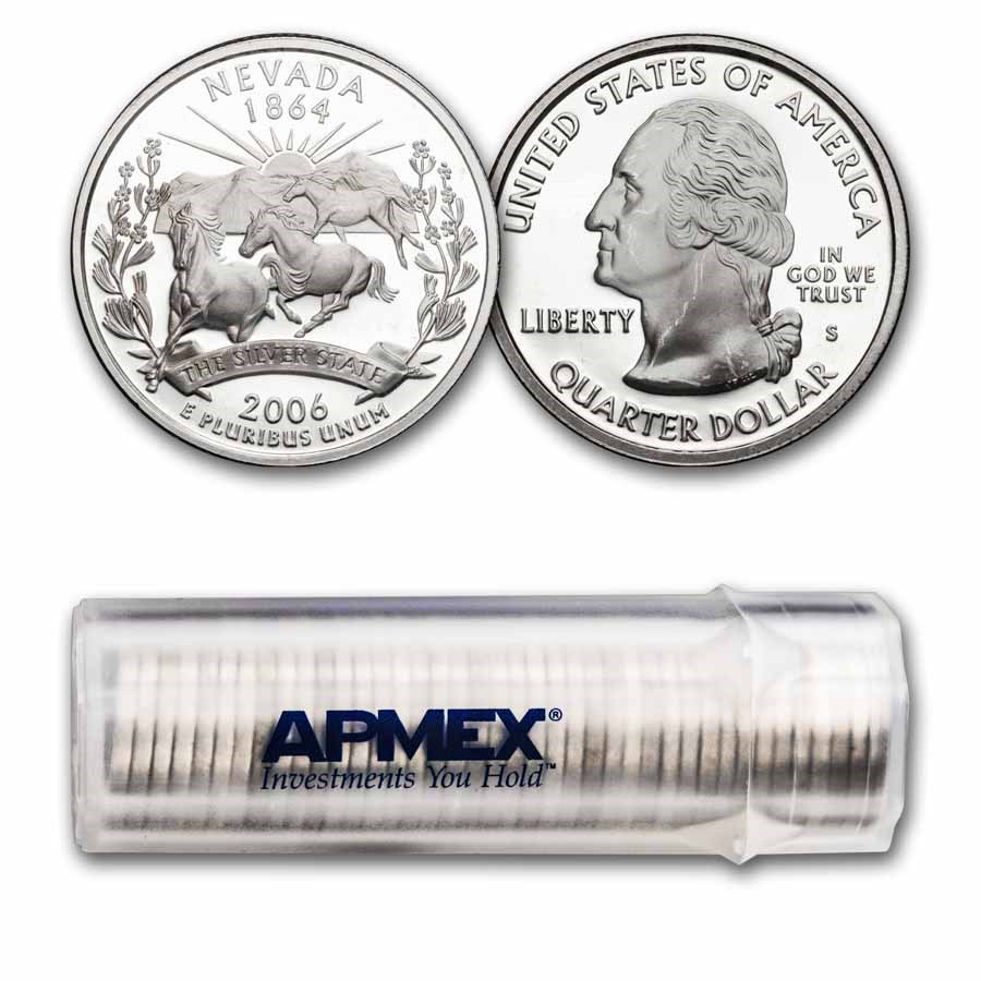 2006-S Nevada State Quarter Gem Proof 40-Coin Roll (Silver)