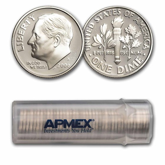 2006-S Roosevelt Dime 50-Coin Roll Proof (Silver) 2006-S Roosevelt Dime 50-Coin Roll Proof (Silver)