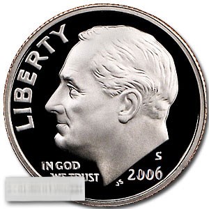 2006-S Roosevelt Dime 50-Coin Roll Proof