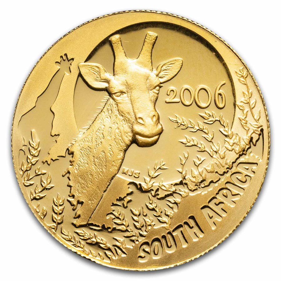 2006 South Africa 1/4 oz Proof Gold Natura Giraffe (Coin Only)