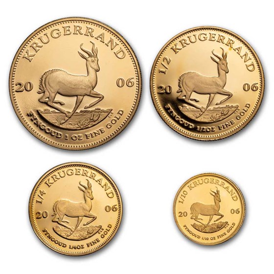 2006 South Africa 4-Coin Gold Krugerrand Proof Set (No Box) 2006 South Africa 4-Coin Gold Krugerrand Proof Set (No Box)