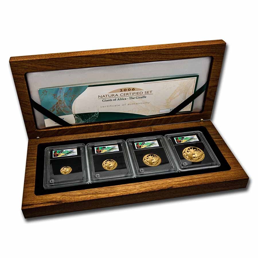 2006 South Africa 4-Coin Gold Natura Giraffe Proof Set