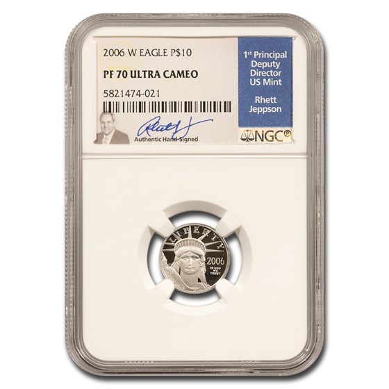 2006-W 1/10 oz American Platinum Eagle PF-70 UCAM NGC (Jeppson) 2006-W 1/10 oz American Platinum Eagle PF-70 UCAM NGC (Jeppson)