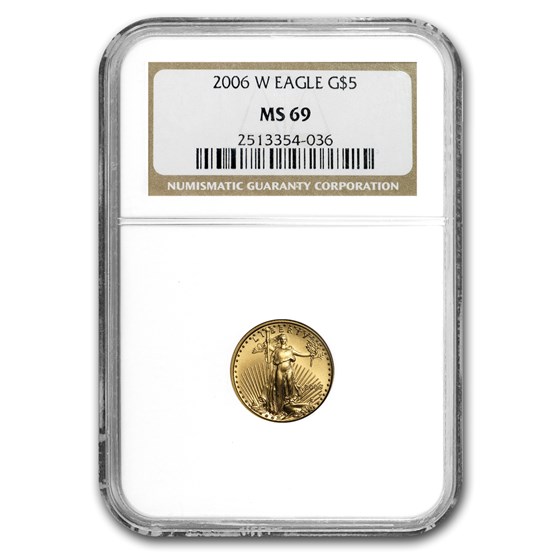 2006-W 1/10 oz Burnished American Gold Eagle MS-69 NGC 2006-W 1/10 oz Burnished American Gold Eagle MS-69 NGC