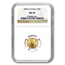 2006-W 1/10 oz Burnished American Gold Eagle MS-70 NGC