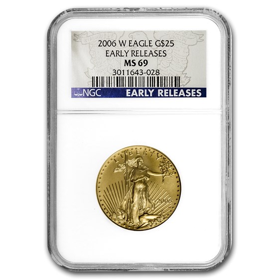 2006-W 1/2 oz Burnished American Gold Eagle MS-69 NGC (ER) 2006-W 1/2 oz Burnished American Gold Eagle MS-69 NGC (ER)