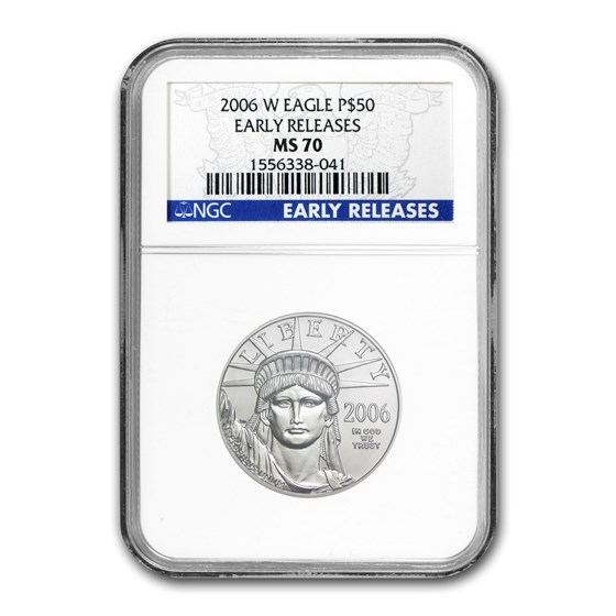 2006-W 1/2 oz Burnished Platinum American Eagle MS-70 NGC (ER) 2006-W 1/2 oz Burnished Platinum American Eagle MS-70 NGC (ER)